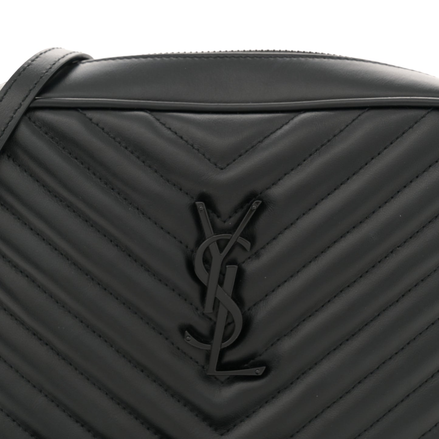 Calfskin Matelasse Monogram Monochrome Lou Camera Bag Black