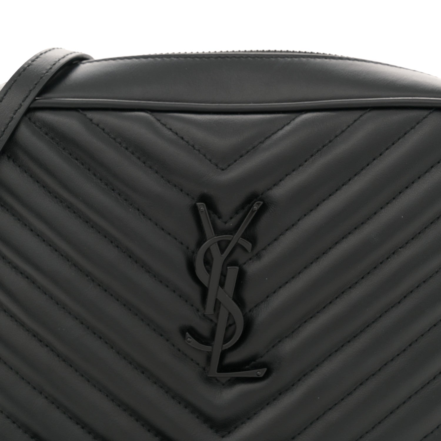 Saint Laurent Calfskin Matelasse Monogram Monochrome Lou Camera Bag Black 8 of 10