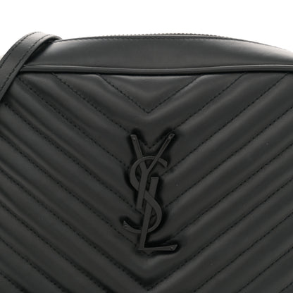 Saint Laurent Calfskin Matelasse Monogram Monochrome Lou Camera Bag Black 8 of 10