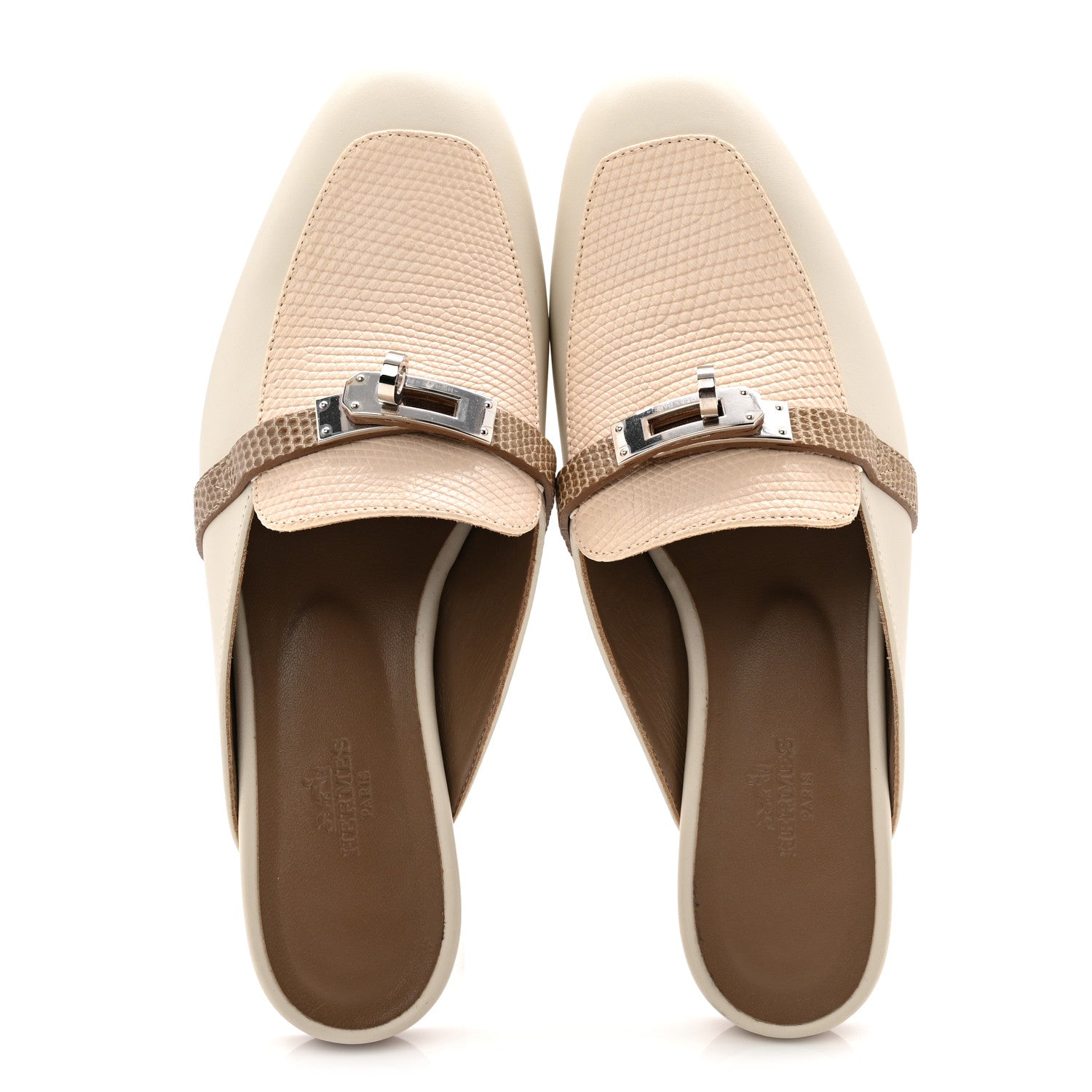 Hermes Shiny Lizard Calfskin Oz Mules 36.5 5 of 8