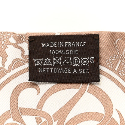 Hermes Silk Ex-Libris Twilly Beige White Caramel 4 of 4
