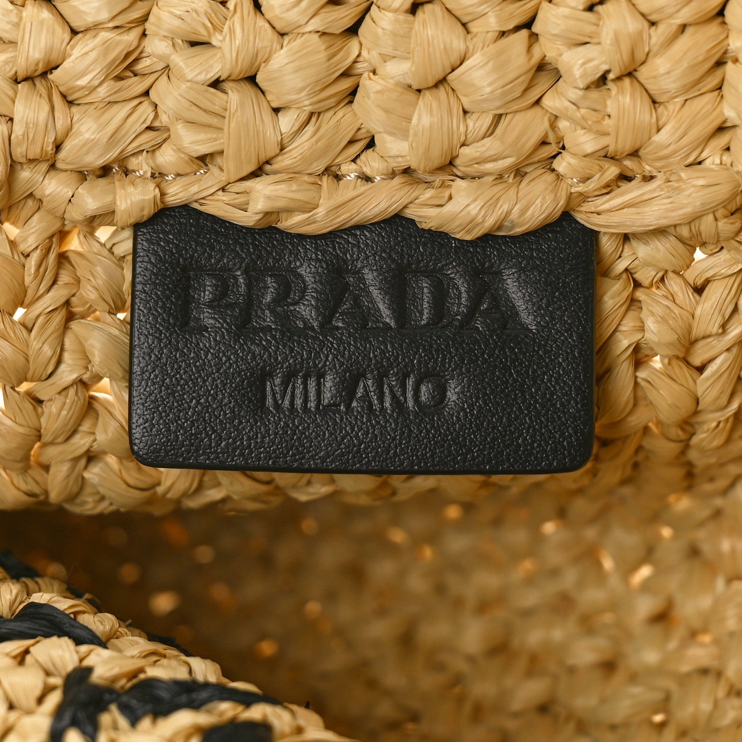 Prada Yarn Raffia Effect Crochet Embroidered Logo Tote Naturale 6 of 9