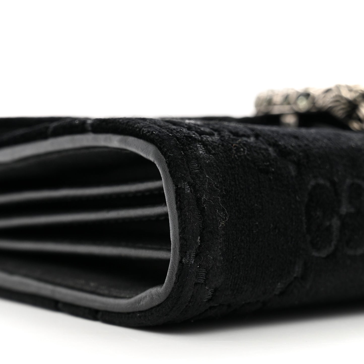 Velvet GG Monogram Mini Dionysus Chain Wallet Black