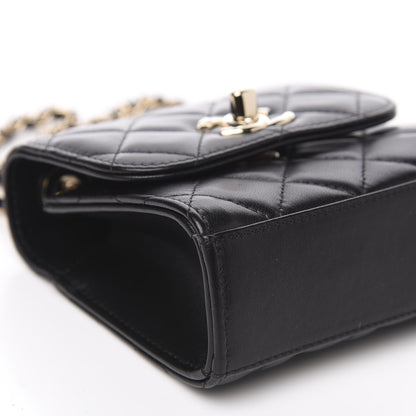 Chanel Lambskin Quilted Mini Trendy CC Chain Wallet Black 7 of 10