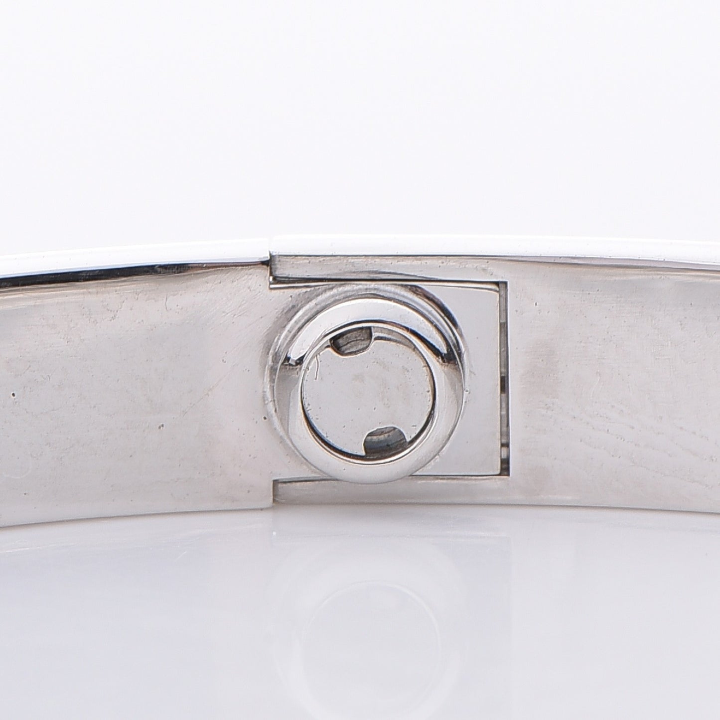 18K White Gold 4 Diamond LOVE Bracelet 17