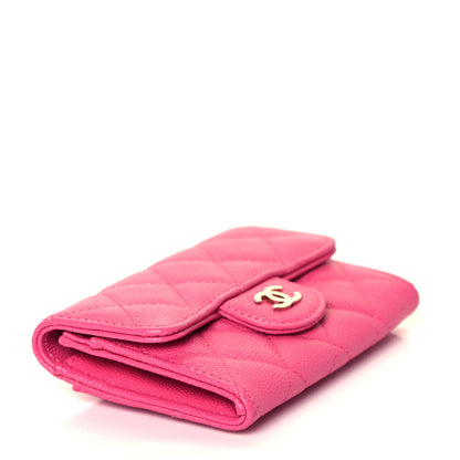 Chanel Caviar Quilted Flap Card Holder Wallet Pink 3 of 8