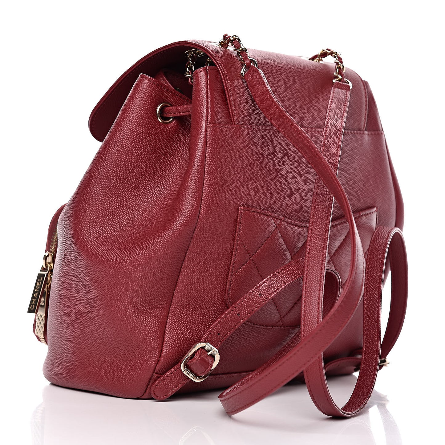 Caviar Quilted Business Affinity Backpack Burgundy