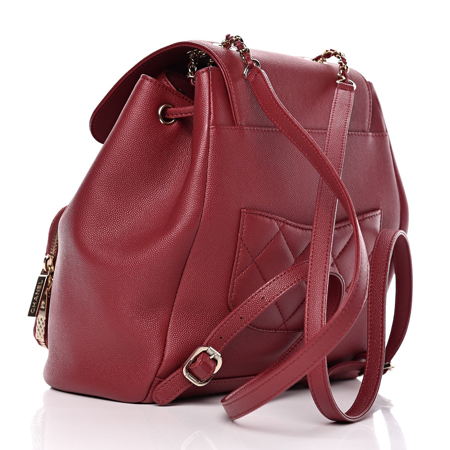 Chanel Caviar Quilted Business Affinity Backpack Burgundy 3 of 10