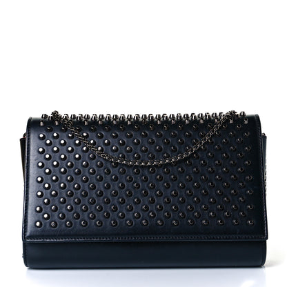 Christian Louboutin Calfskin Spikes Paloma Clutch Black 1 of 8