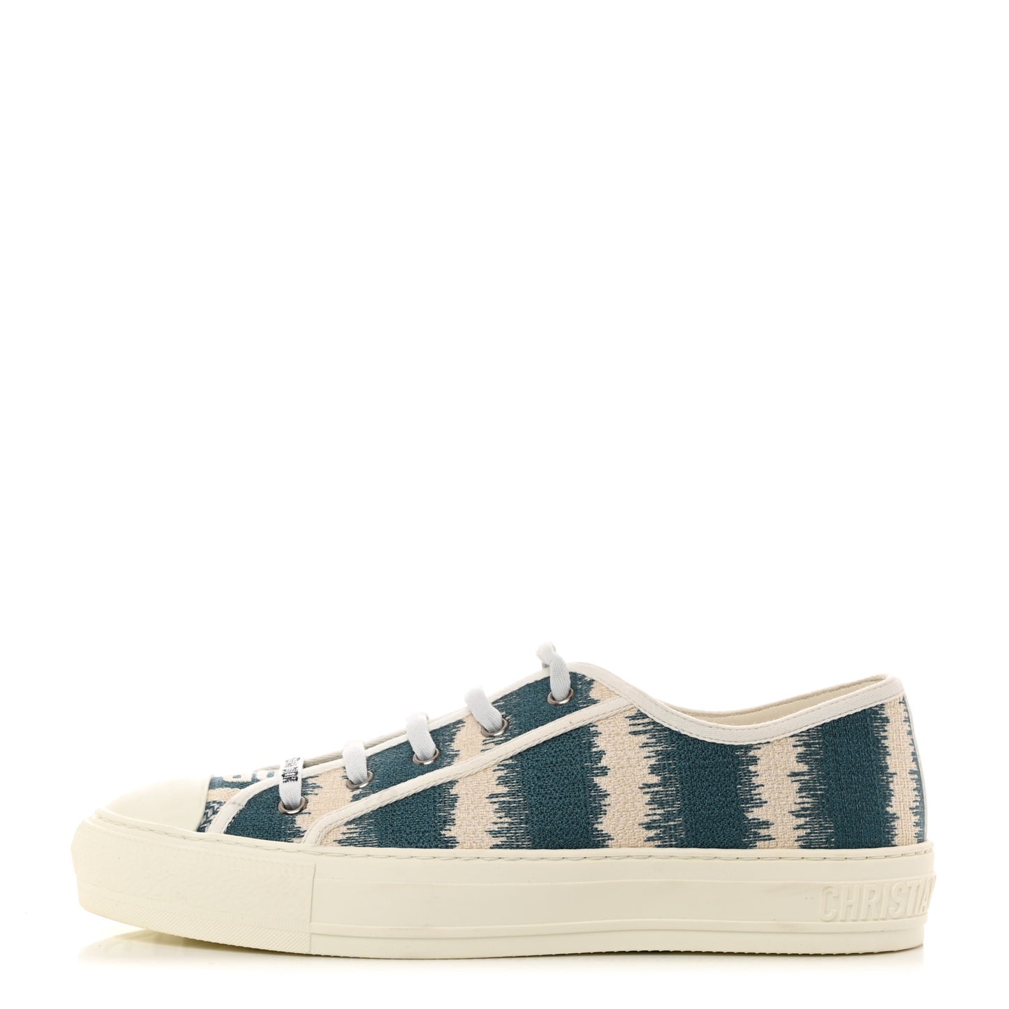 Cotton D-Stripes Walk'N'Dior Low Top Sneakers 40 Deep Ocean