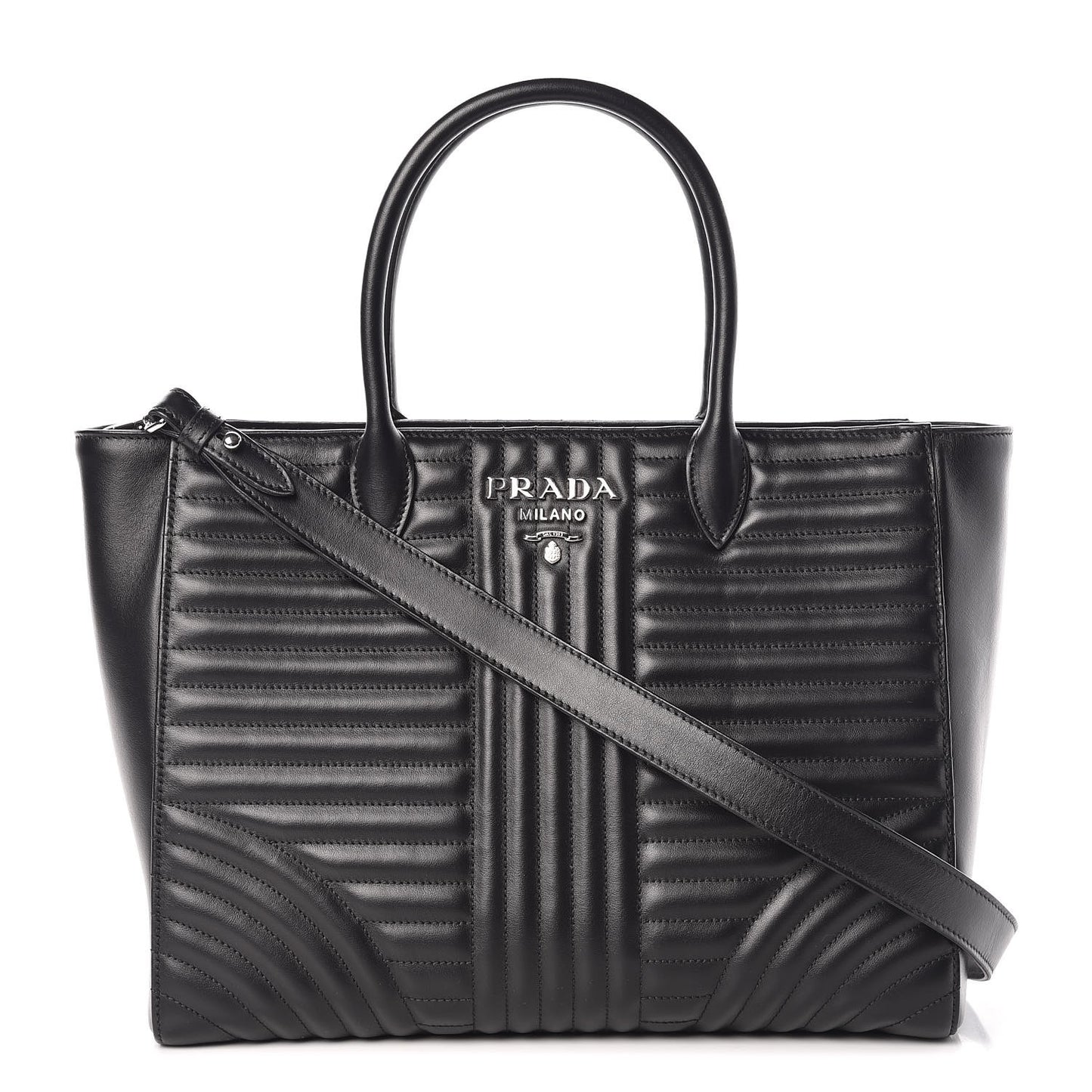 Soft Calfskin Impunture Diagramme Tote Black