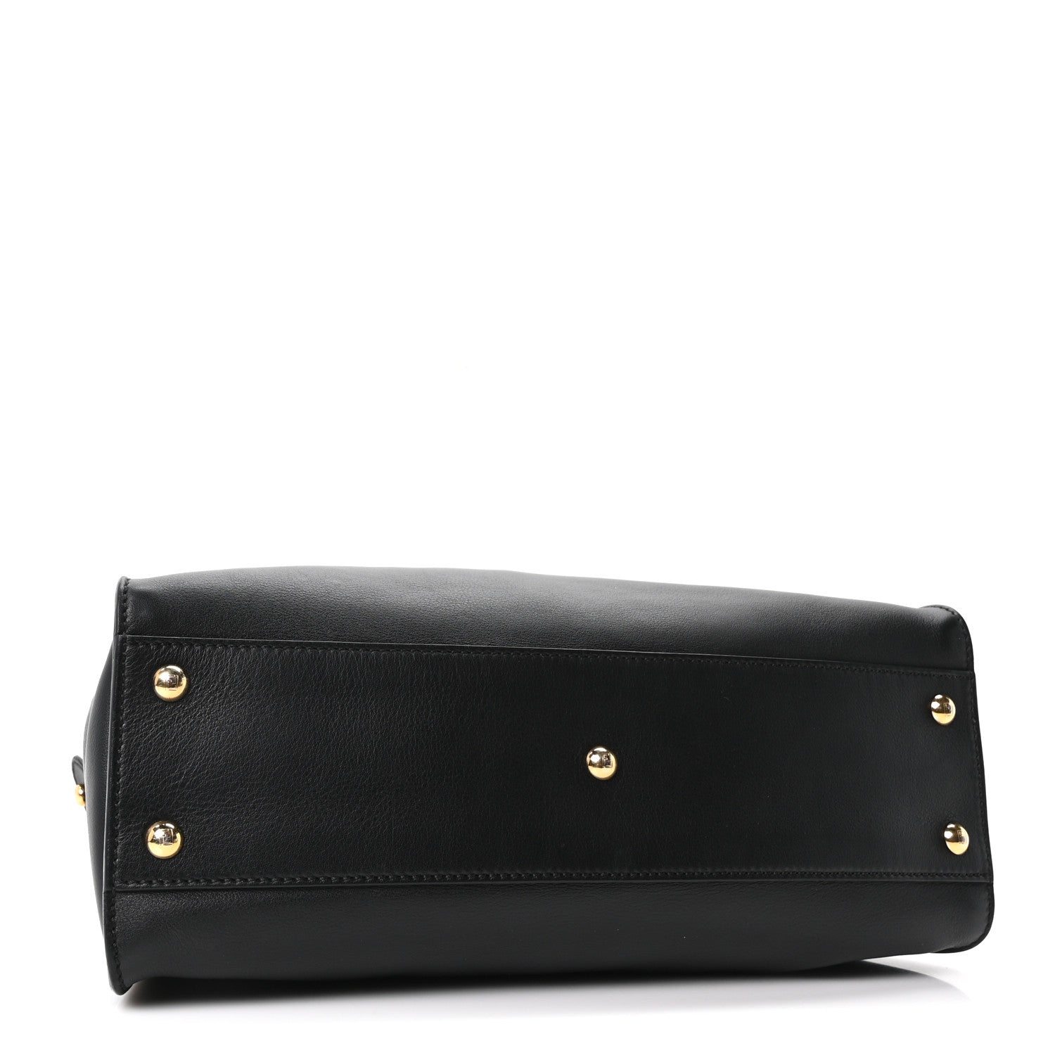 Fendi Vitello Seta Shiny Nappa Medium Peekaboo Iconic Satchel Black 4 of 10