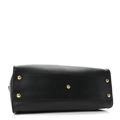 Fendi Vitello Seta Shiny Nappa Medium Peekaboo Iconic Satchel Black 4 of 10