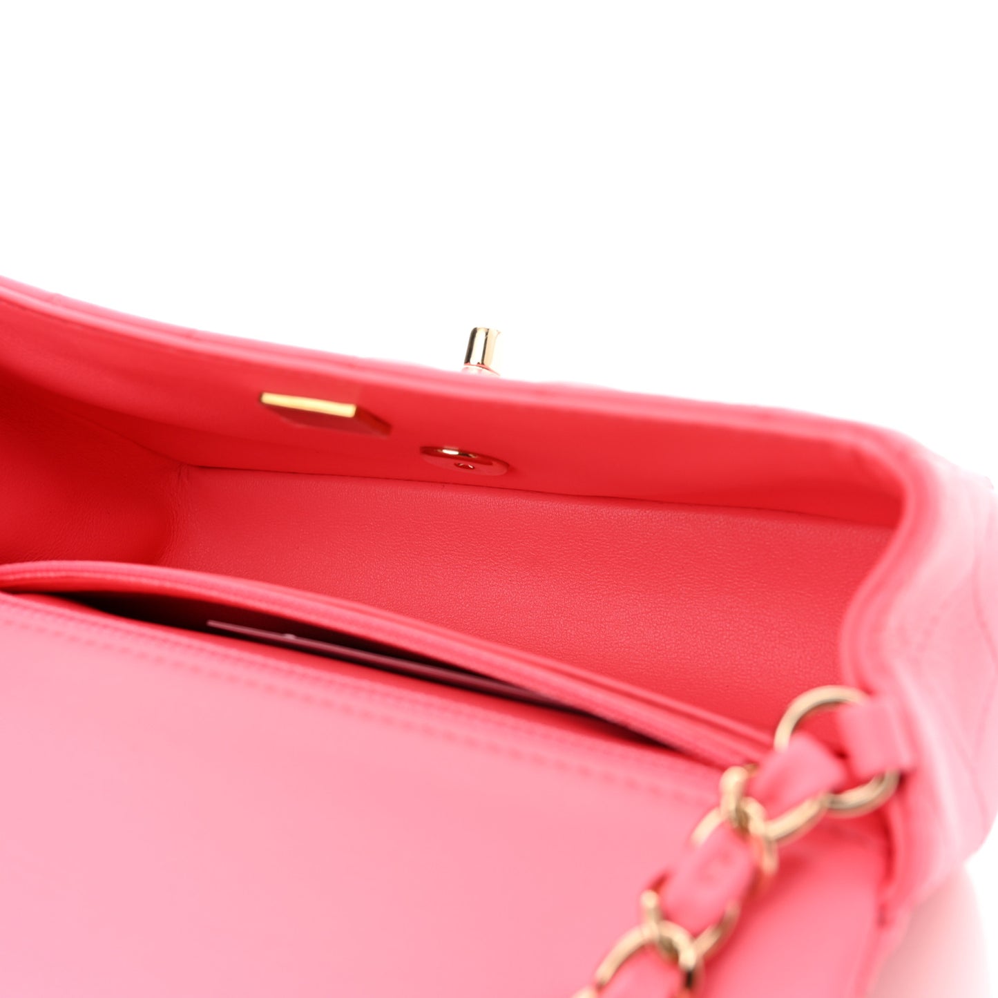 Lambskin Quilted Mini Rectangular Flap Pink