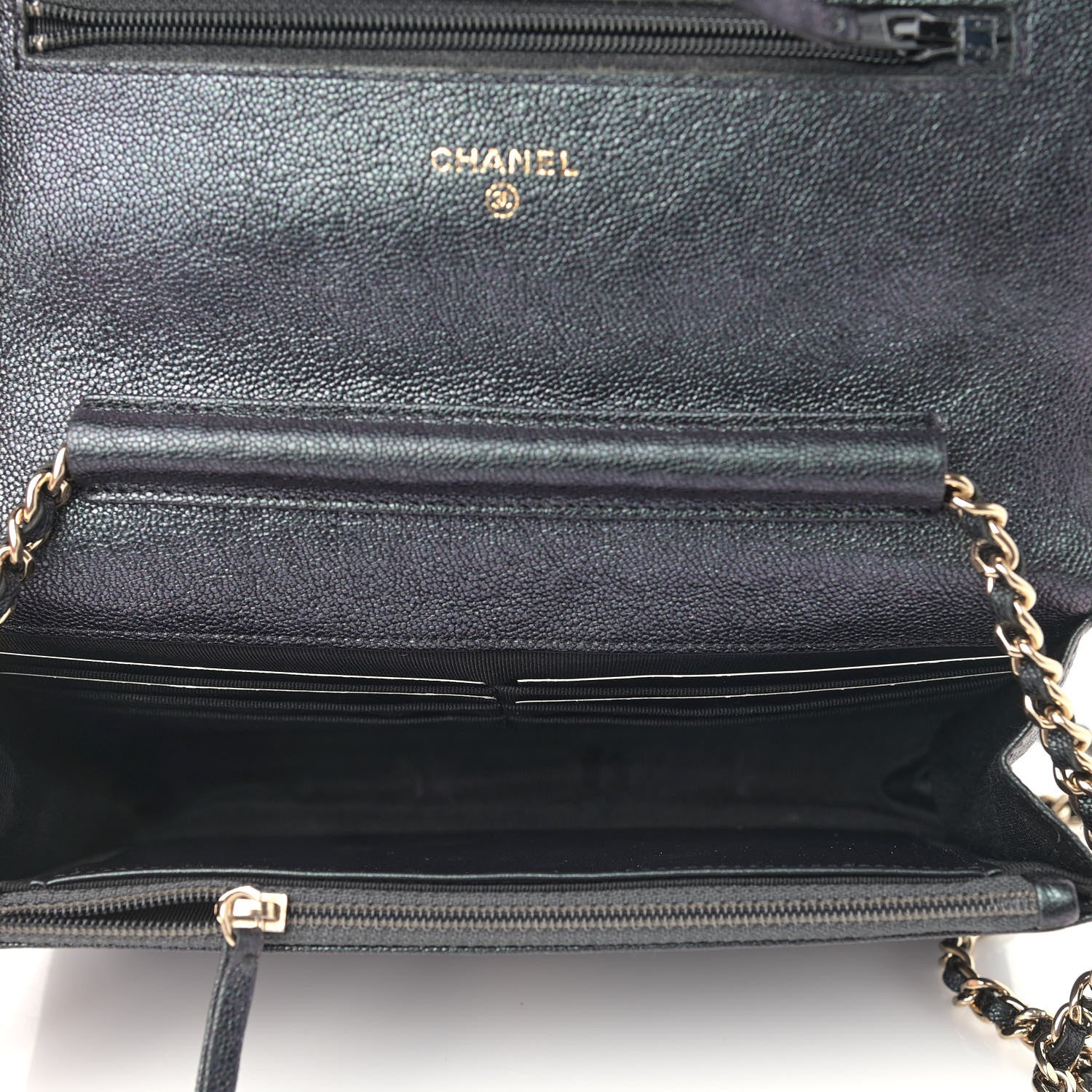 Chanel Iridescent Caviar Quilted Wallet On Chain WOC Black 5 of 10