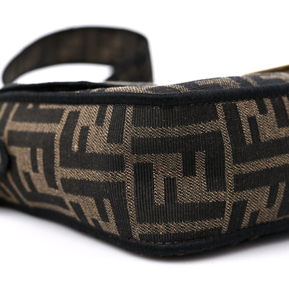 Fendi Fabric Jacquard FF 1974 Medium Baguette Tobacco Moro Black 7 of 9