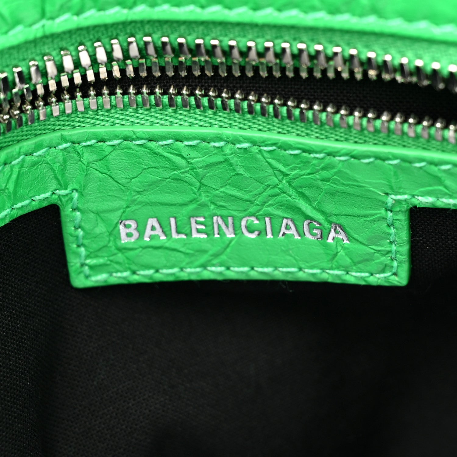 Balenciaga Agneau Arena Small Neo Cagole City Handbag Vivid Green 6 of 12