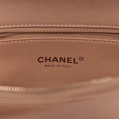 Chanel Caviar Lizard Quilted Medium Coco Handle Flap Light Beige 6 of 12