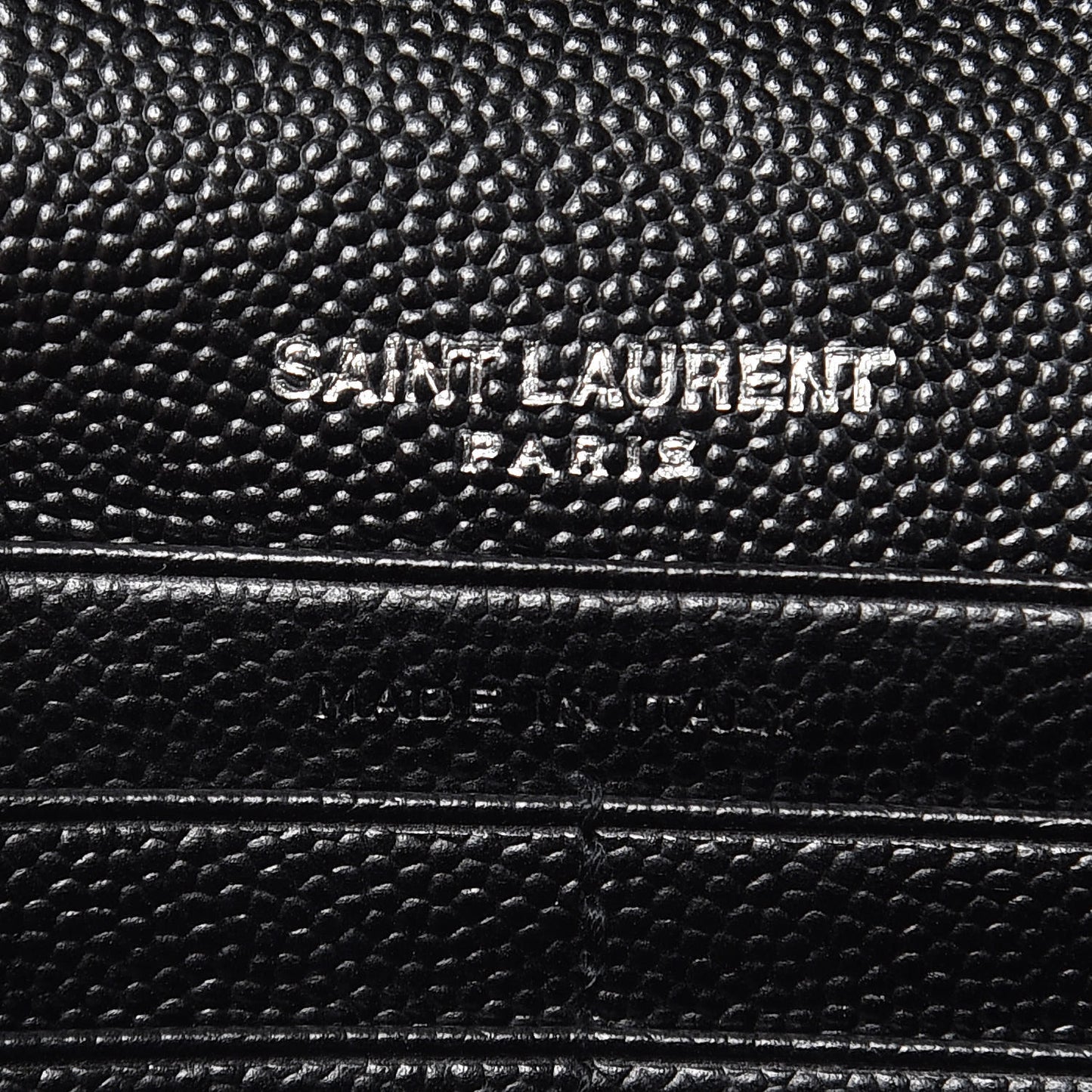Grain De Poudre Matelasse Chevron Monogram Chain Wallet Black