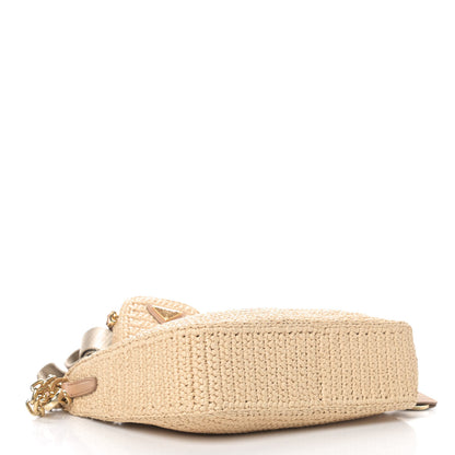 Prada Yarn Raffia Effect Crochet Re-Edition 2005 Shoulder Bag Naturale 3 of 4