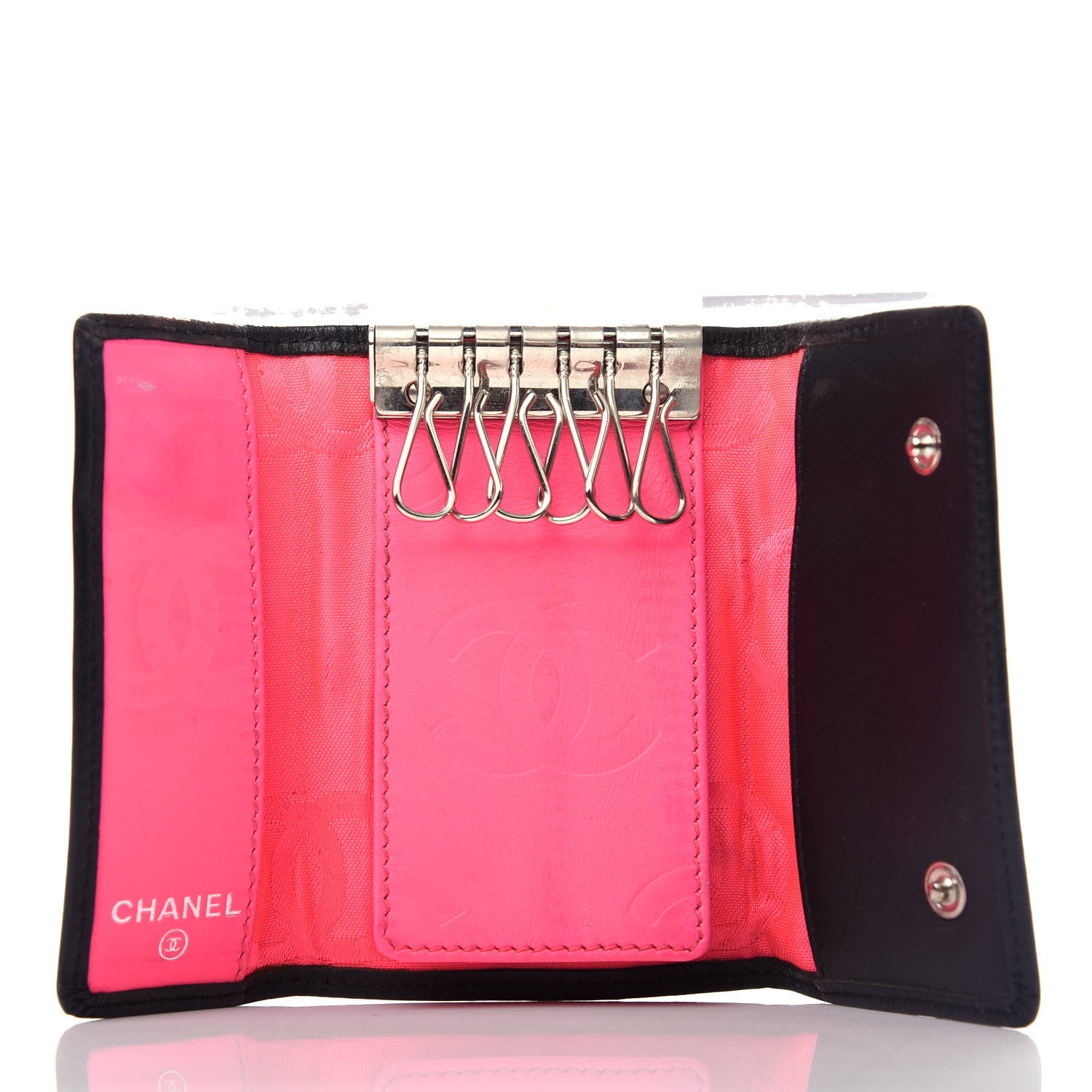 Chanel Calfskin Quilted Cambon 6 Key Holder Black 5 of 8