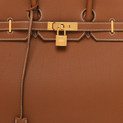 Hermes Togo Horseshoe Birkin 35 Gold Chocolate 7 of 14