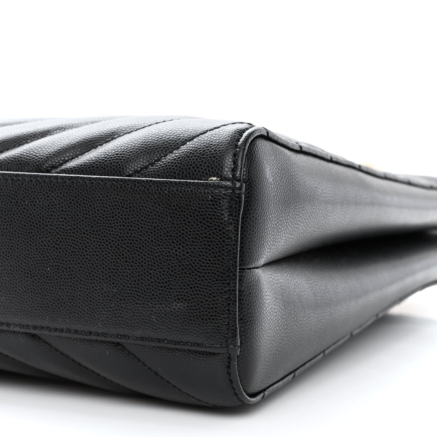 Grain de Poudre Matelasse Chevron Medium Tribeca Shopping Bag Black