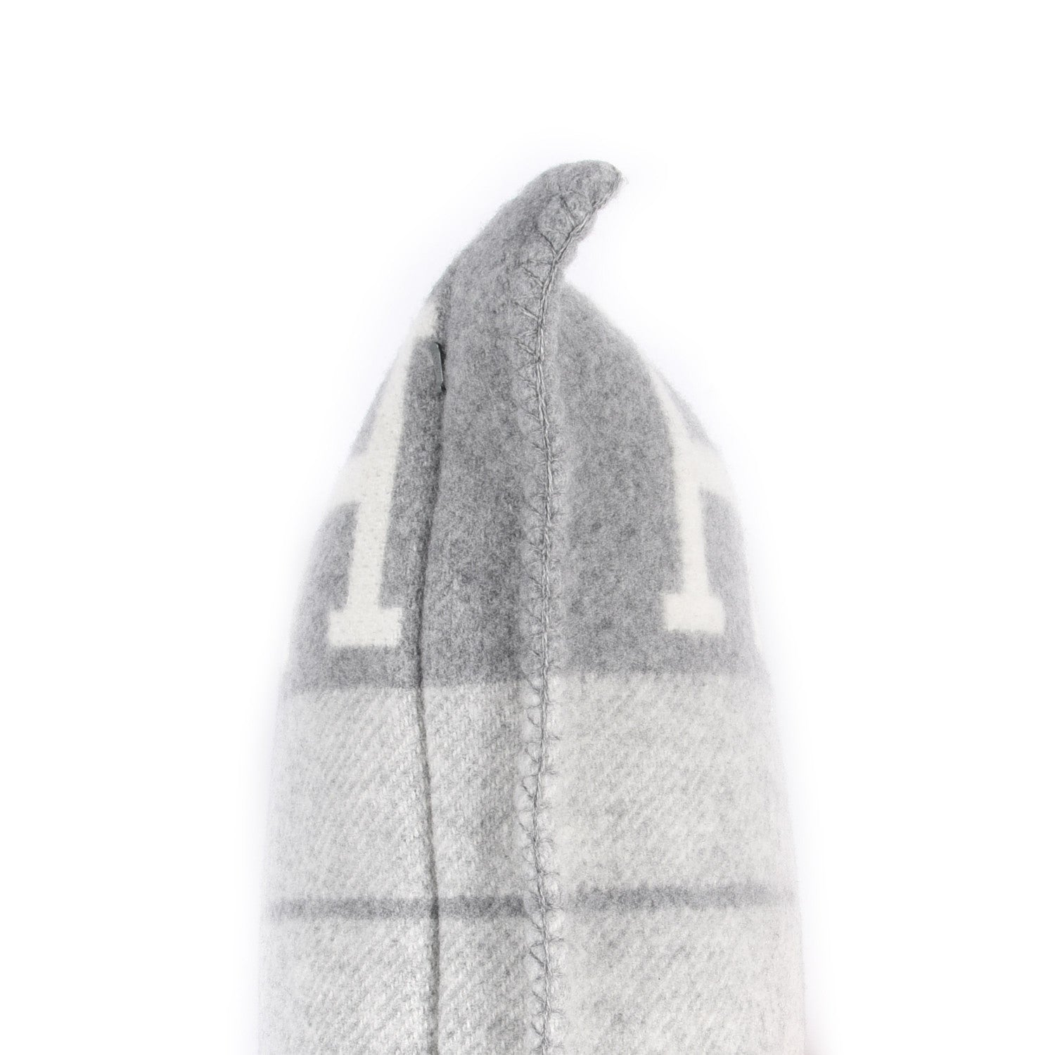 Hermes Wool Cashmere Avalon III Pillow PM Ecru Gris Clair 4 of 4
