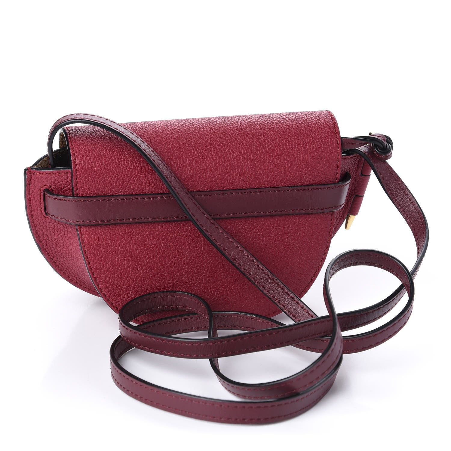 Loewe Grained Calfskin Mini Gate Crossbody Bag Raspberry Wine 3 of 9