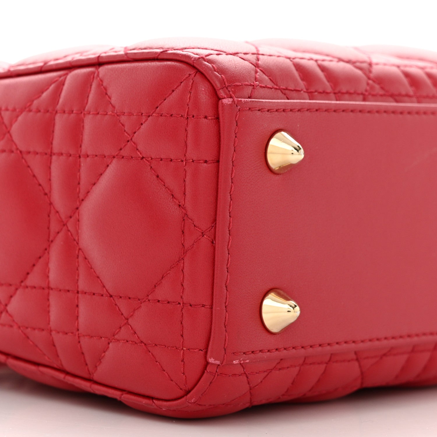 Christian Dior Lambskin Cannage Small My ABCDior Lady Dior Red 11 of 12
