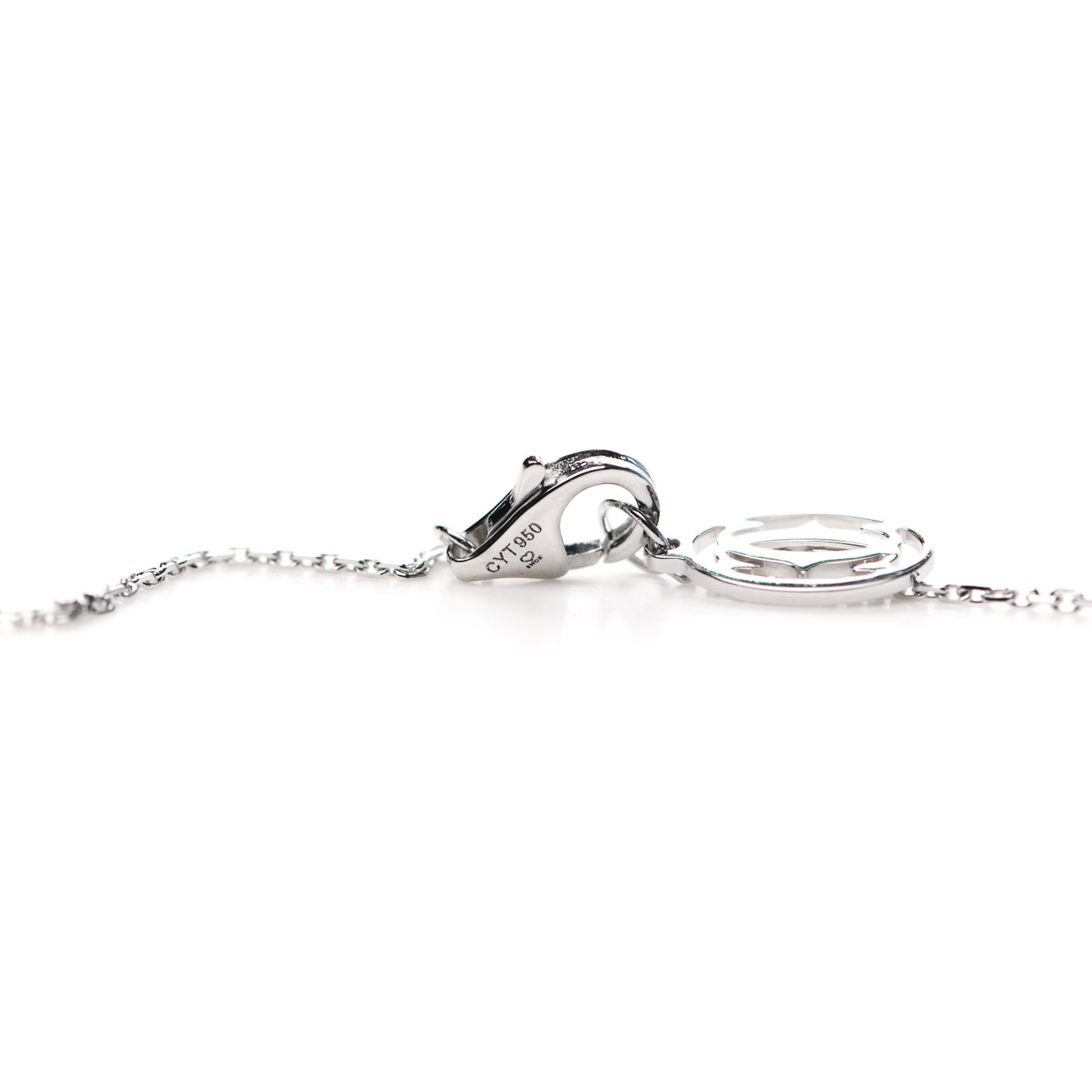 18K White Gold Diamond .24ct C De Cartier Pendant Necklace