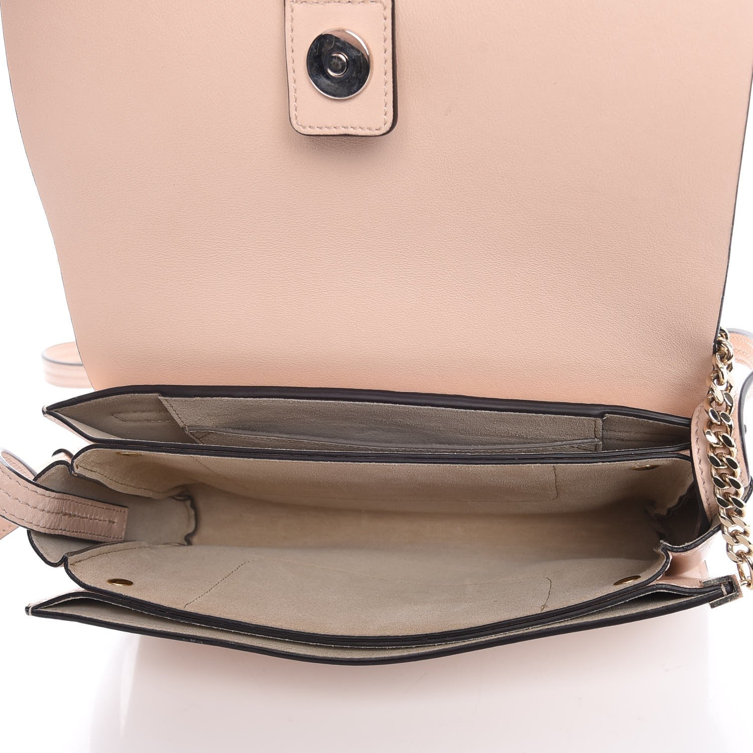 Chloe Suede Calfskin Small Faye Shoulder Bag Cement Pink 9 of 9