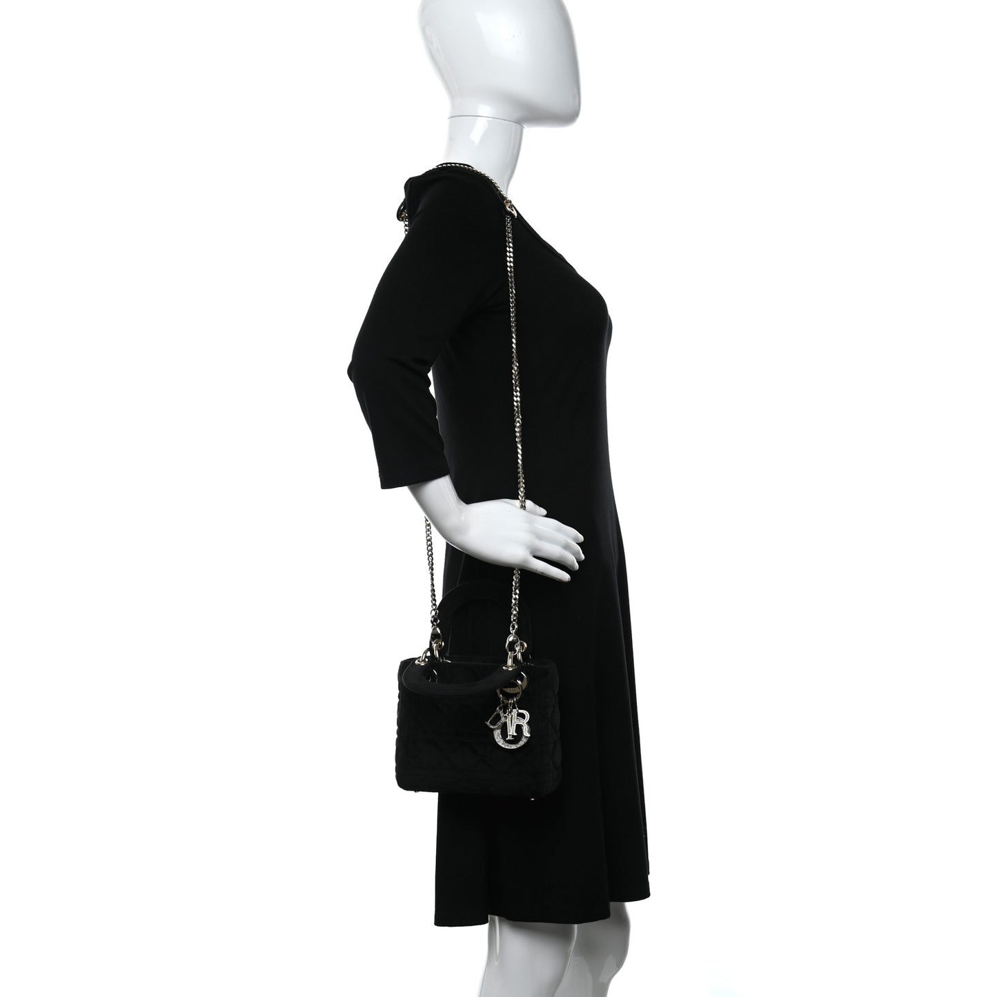 Velvet Mini Lady Dior Black
