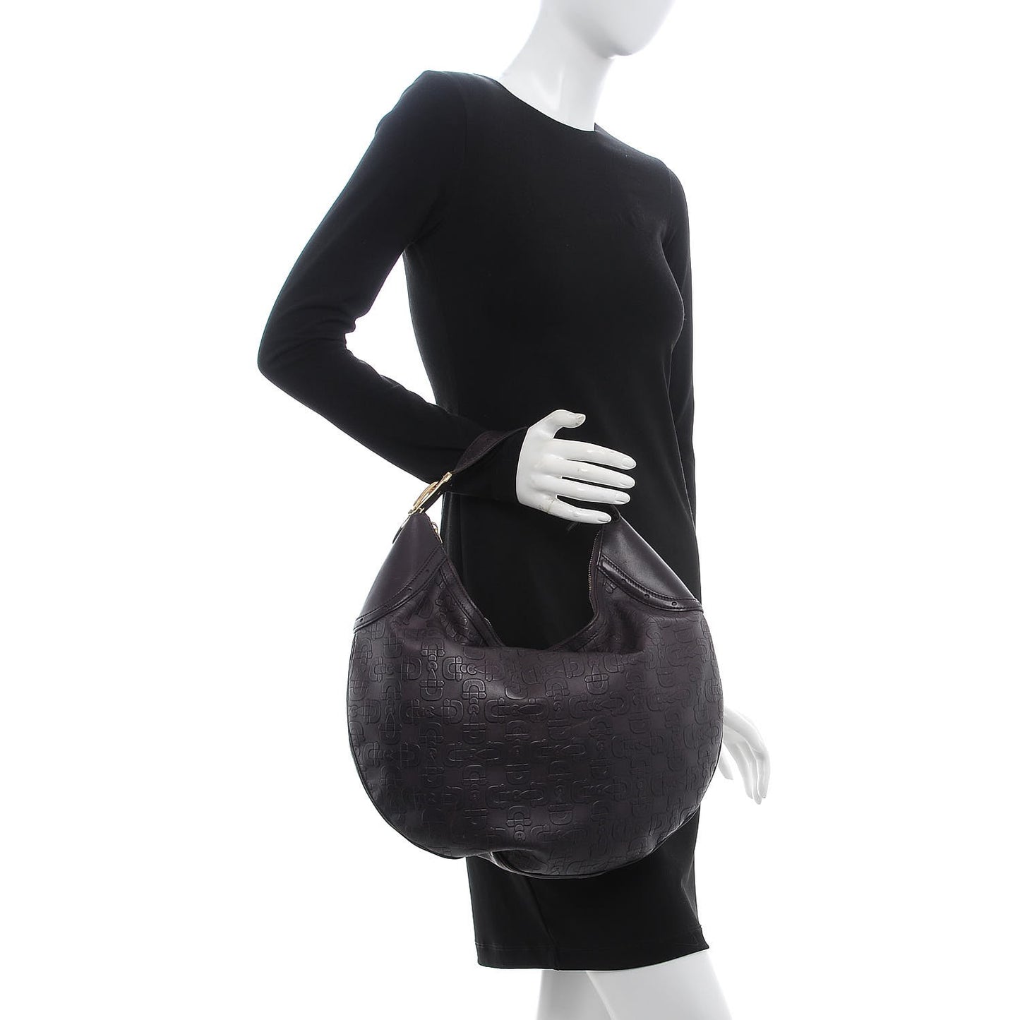 Calfskin Horsebit Embossed Glam Hobo Purple