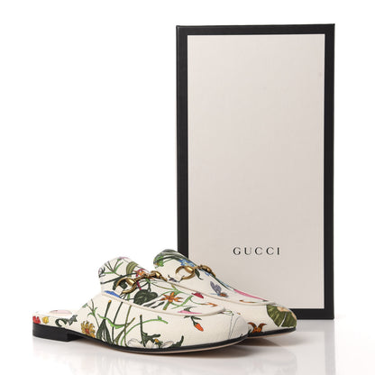 Gucci Canvas Flora Womens Princetown Slippers 36.5 White Multicolor 10 of 10