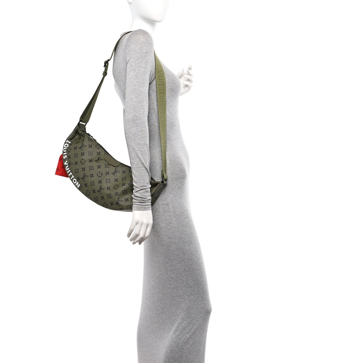Louis Vuitton Monogram Hamac Bag Khaki Green Vermillion Red 1 of 8