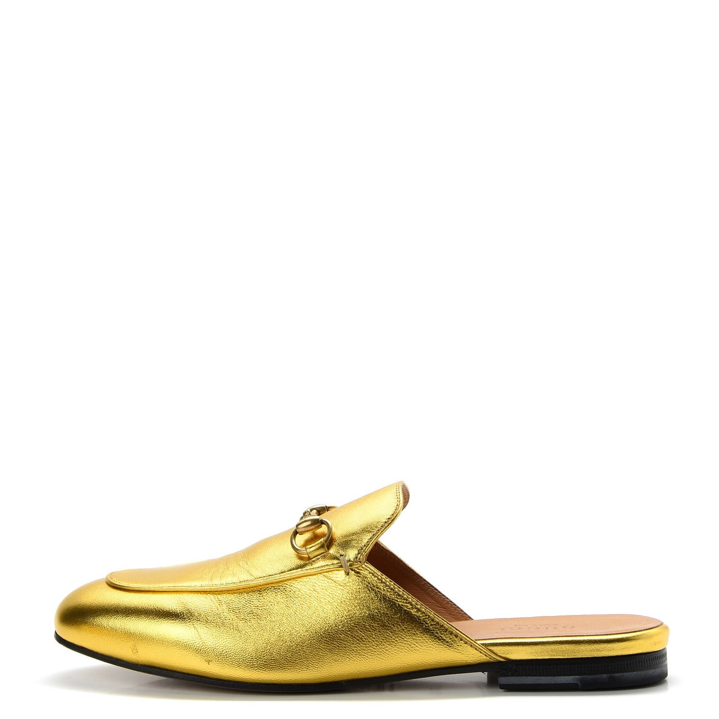 Metallic Nappa Womens Princetown Slippers 37.5 Gold