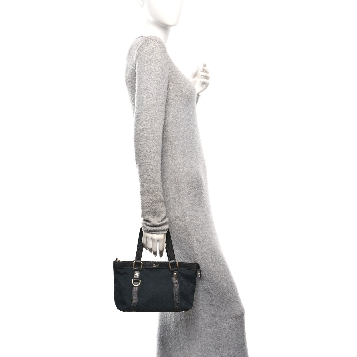 Gucci Monogram Small Abbey Tote Black 2 of 10