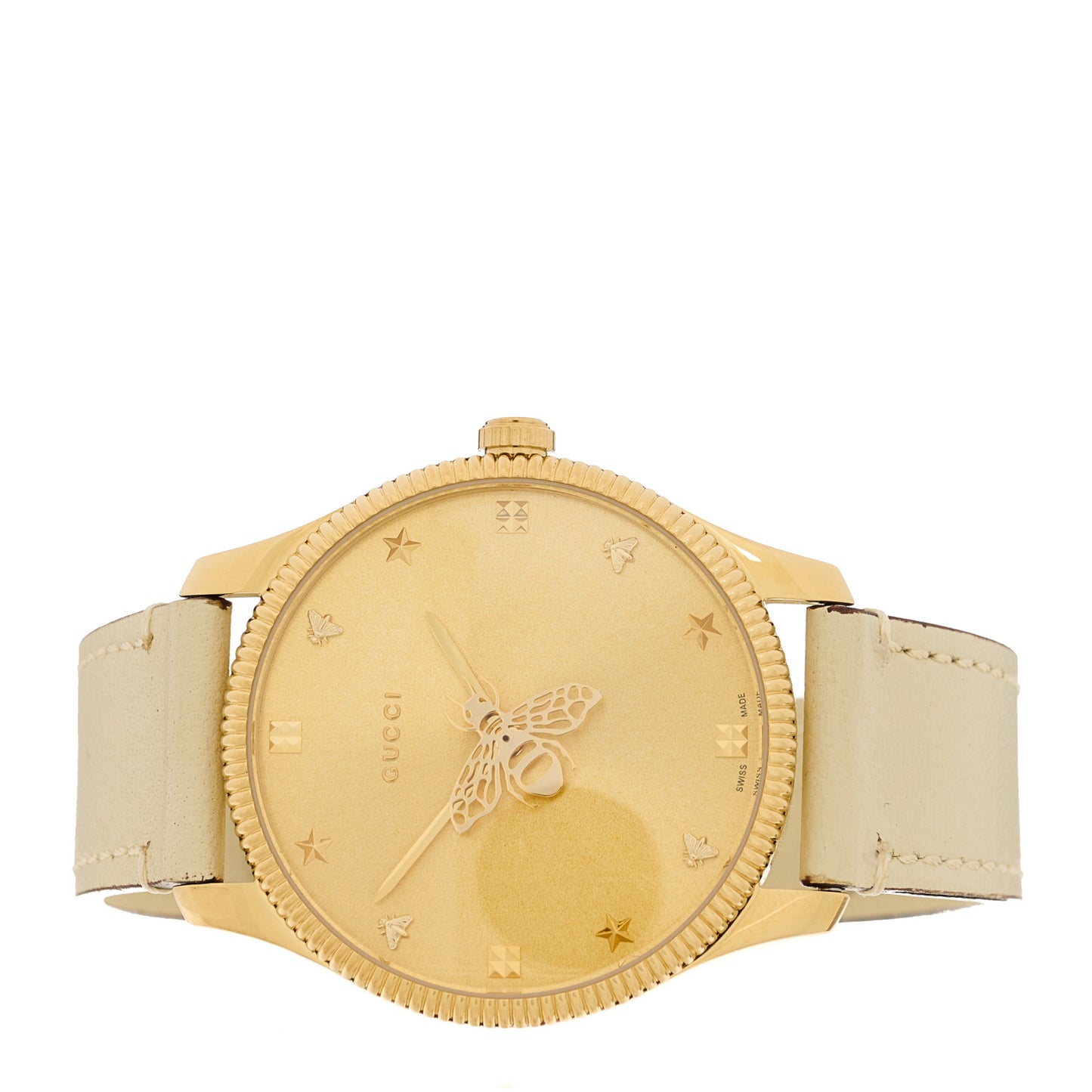 Stainless Steel Calfskin 36mm G-Timeless Bee Quartz Watch White