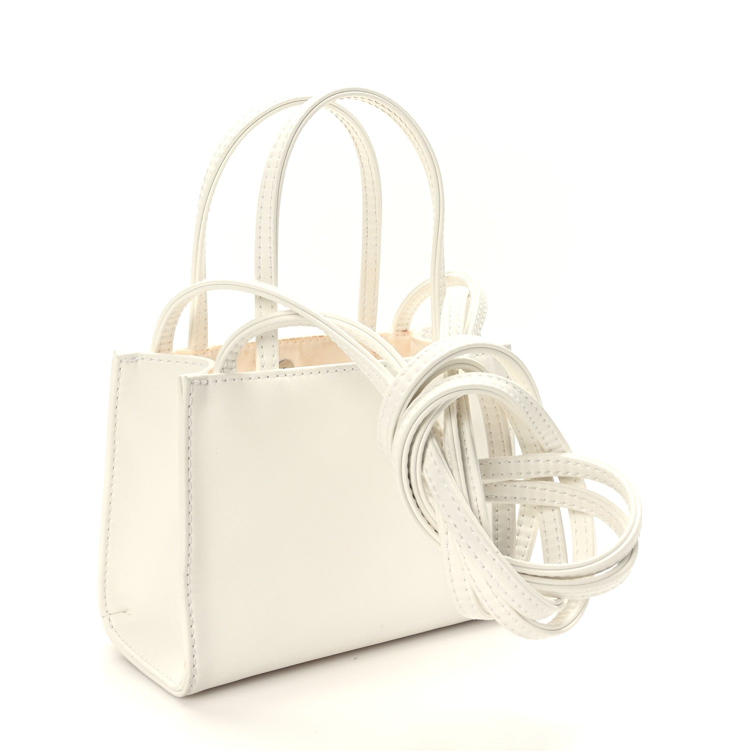 Telfar Vegan Leather Small Shopping Bag White 3 of 8