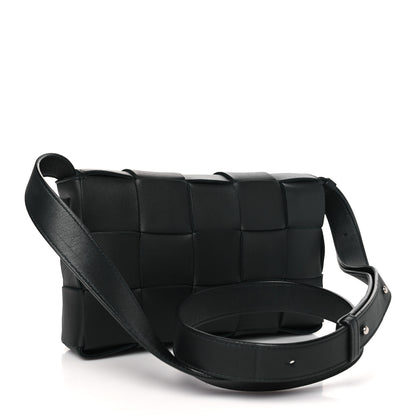 Bottega Veneta BOTTEGA VENETA Lambskin Maxi Intrecciato Cassette Crossbody Bag Black 3 of 8