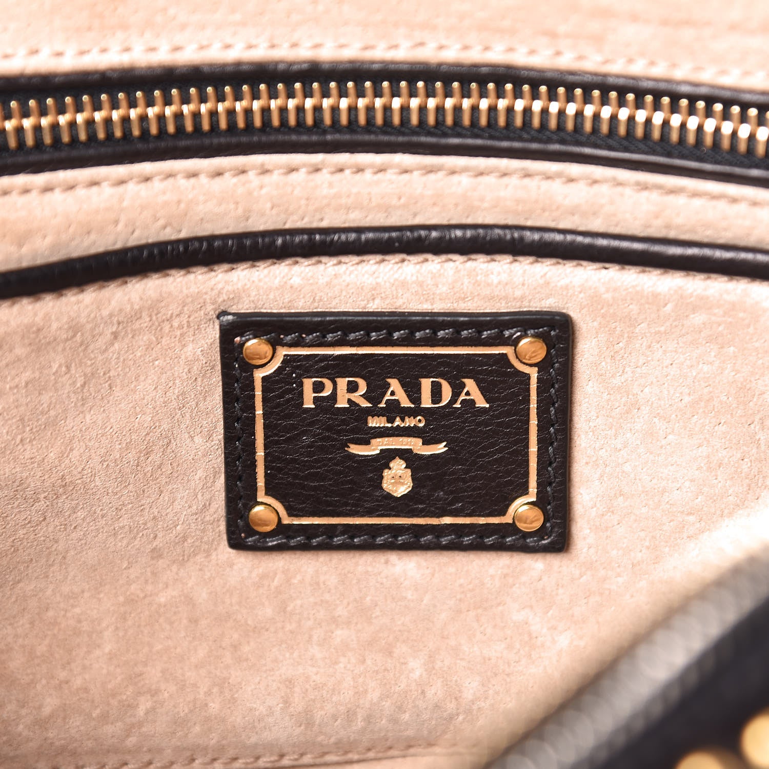 Prada Glace Calf Studded Pushlock Chain Shoulder Bag Black 6 of 12