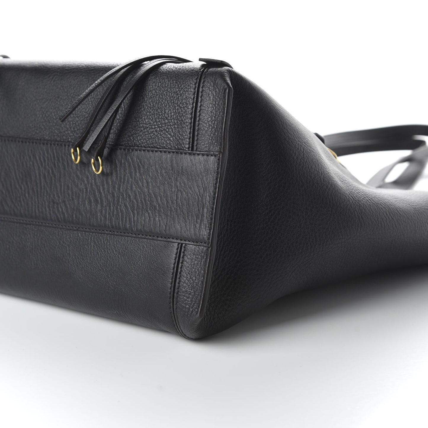 Smooth Calfskin Medium Milo Shopping Tote Black