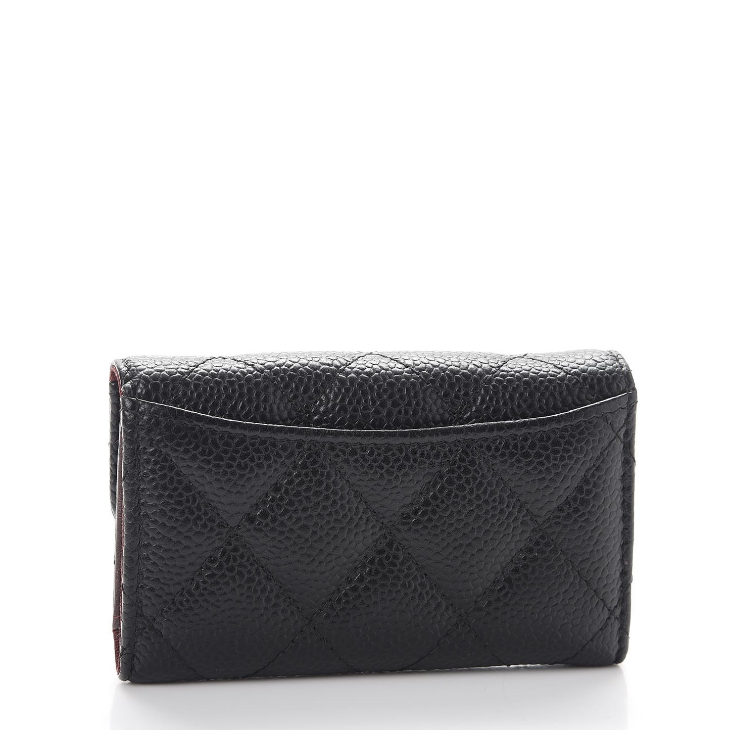 Caviar Quilted 6 Key Holder Black