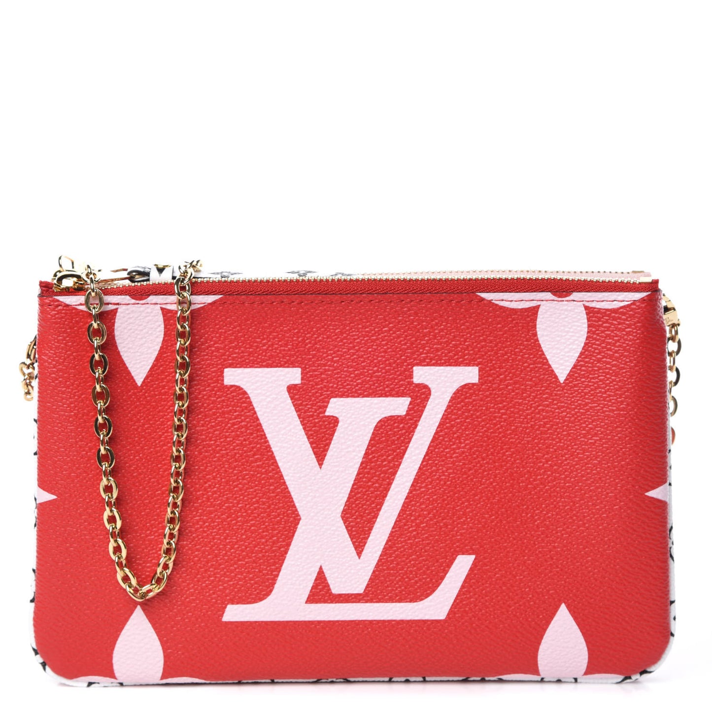 Monogram Giant Double Zip Pochette Rouge