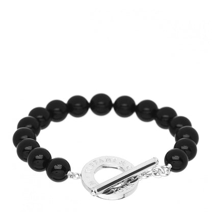 Tiffany Sterling Silver Black Onyx Bead Toggle Bracelet 1 of 3