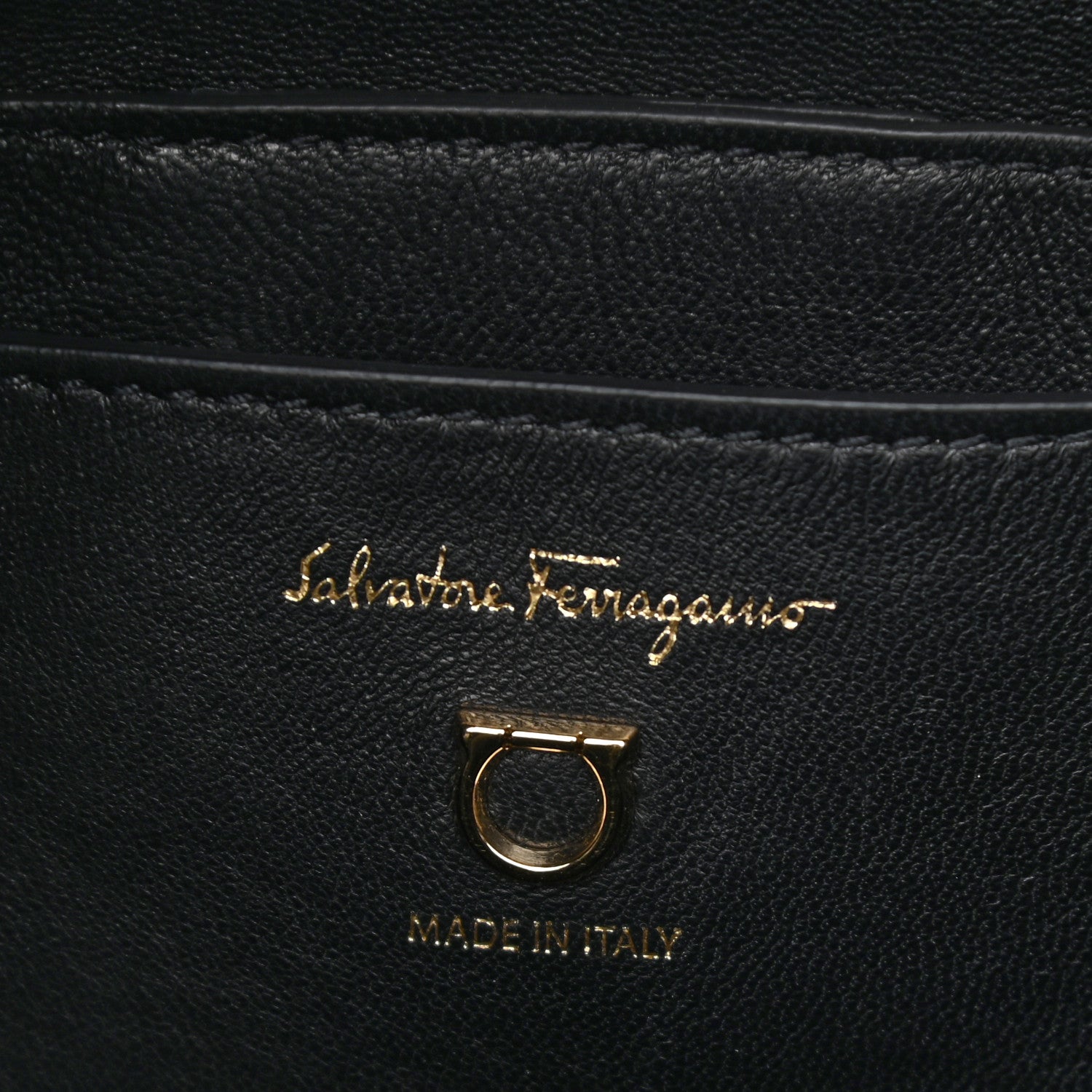 Salvatore Ferragamo Calfskin Cage Bag Black 6 of 10
