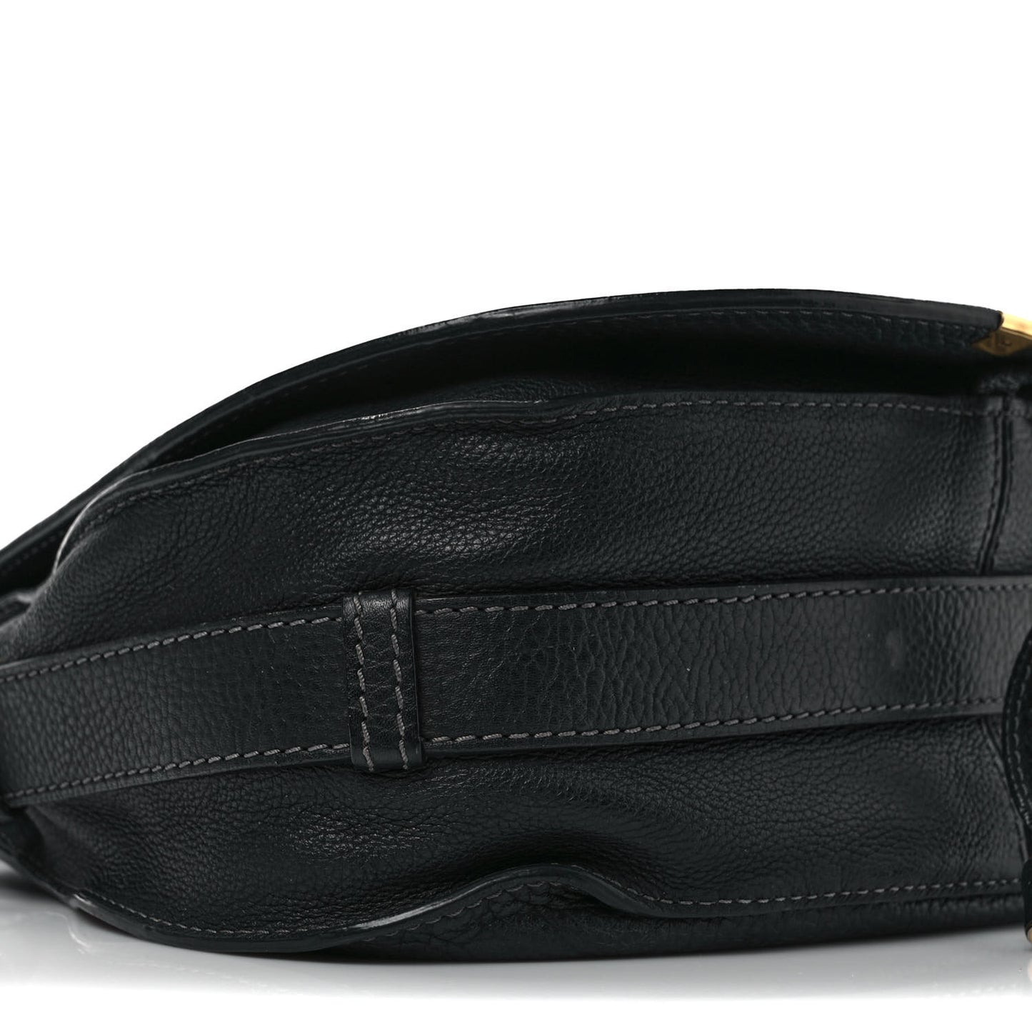Calfskin Medium Marcie Round Crossbody Bag Black