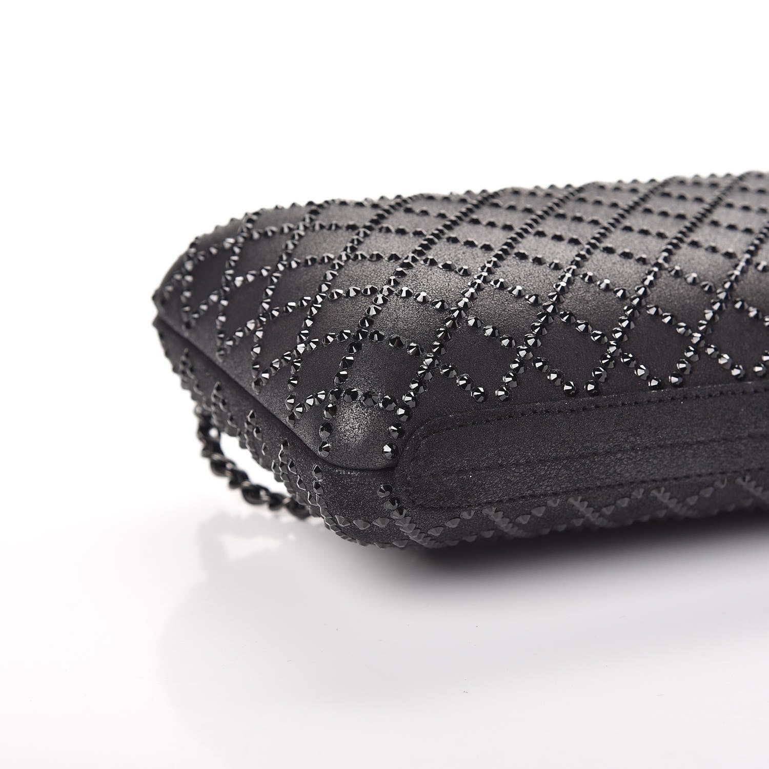 Chanel Iridescent Lambskin Crystal Quilted Clutch Black 8 of 10