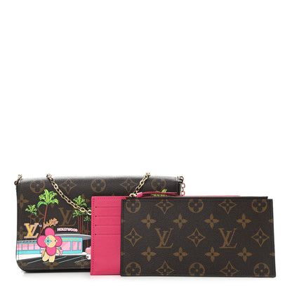 Louis Vuitton Monogram 2021 Christmas Animation Hollywood Pochette Felicie Chain Wallet Fuchsia 3 of 10